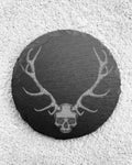 Skull w/ Antlers slate coaster (SAVE $5 on ANY 4)