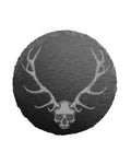 Skull w/ Antlers slate coaster (SAVE $5 on ANY 4)